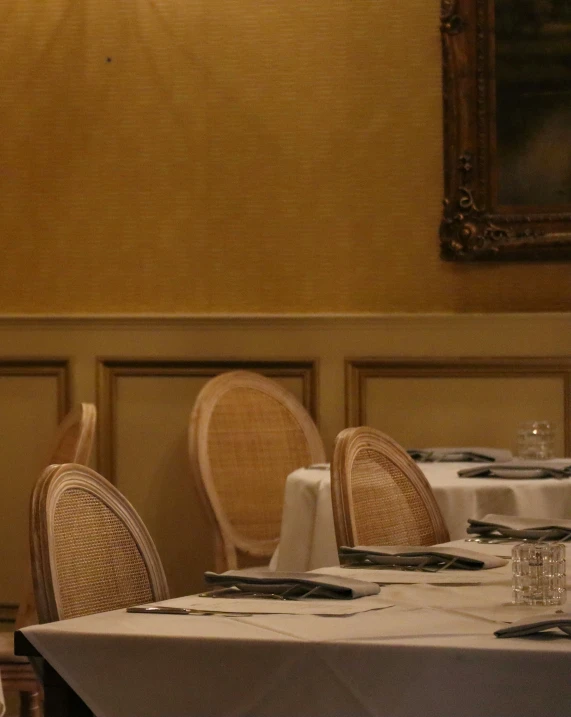 a very fancy dining table in a nice restaurant