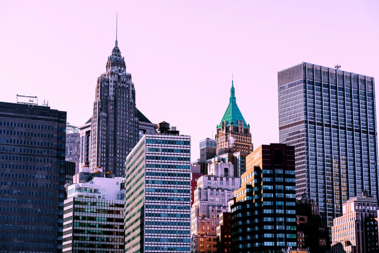 a view of the skyline, looking at the other tall buildings