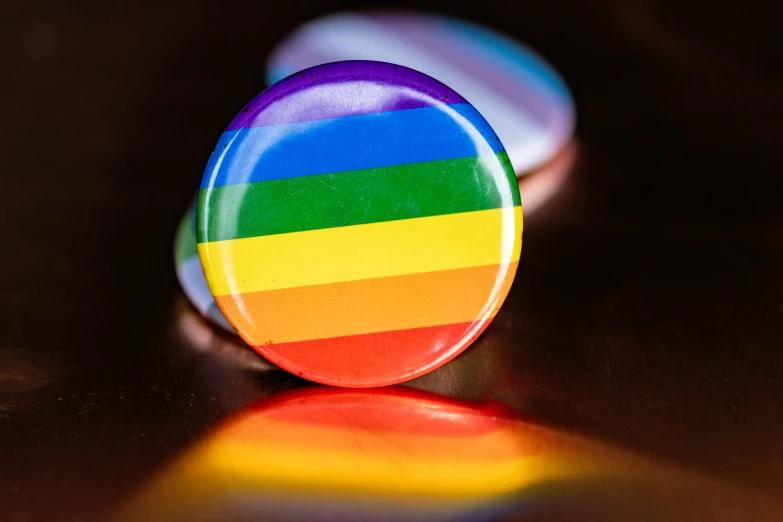 the rainbow colors on the glass surface are visible