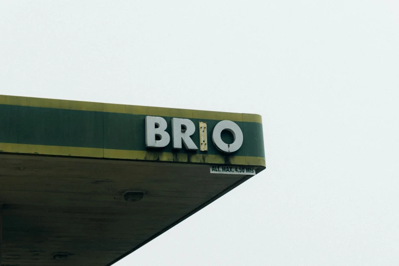 a sign with the words bro on it for a business