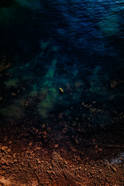 two canoes floating in the water off of shore