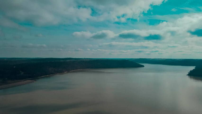 a long river with very little water in the middle